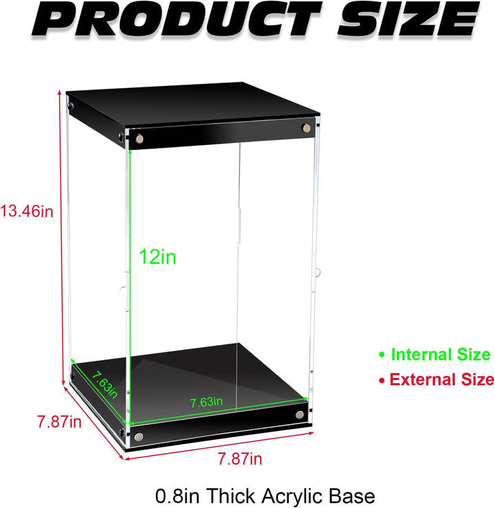 Vitrina de acrílico transparente con luz LED para coleccionables de...