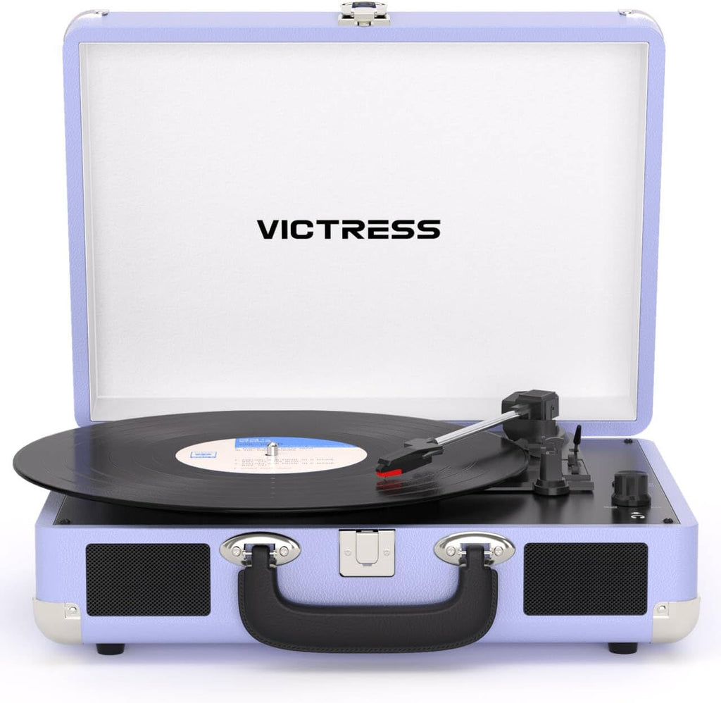 Tocadiscos de maleta, reproductor de vinilo Bluetooth de entrada y