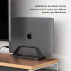 HumanCentric Soporte vertical para laptop compatible con MacBook Pro y MacBook Air, soporte para escritorio de computadora personal, aluminio, insertos intercambiables para adaptarse a diferentes