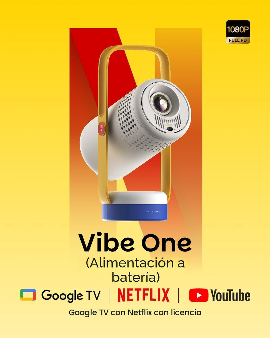 XGIMI Vibe One - Proyector portátil inteligente de 1080P alimentado...