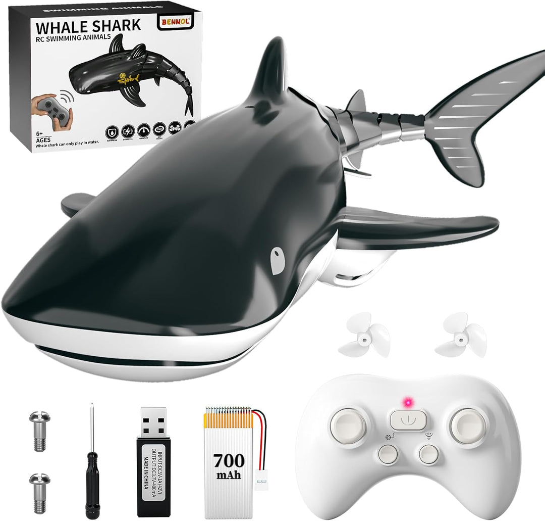 Bennol Juguete de tiburón ballena con control remoto de 2.4 GHz par...