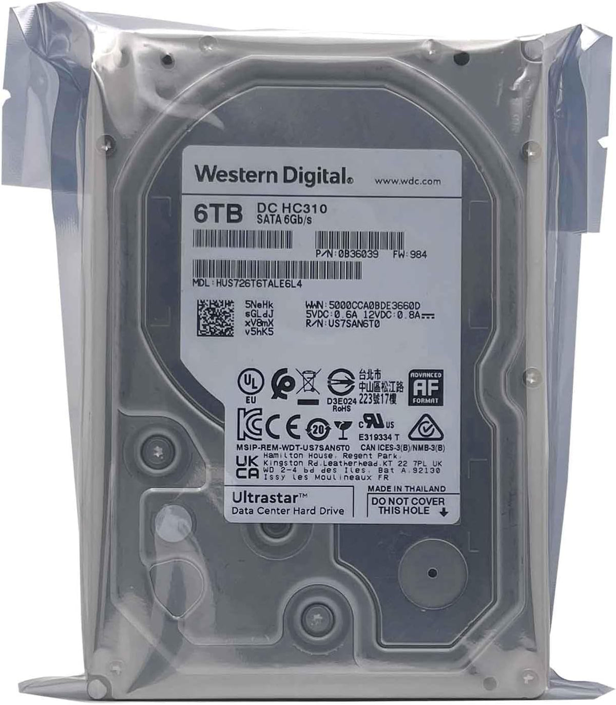 Western Digital Disco duro Ultrastar DC HC310 SATA de 6 TB \u2013 C...