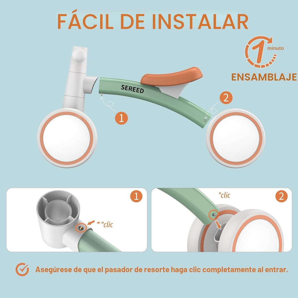 SEREED - Bicicleta de equilibrio para bebés de 1 año, niños y niñas...