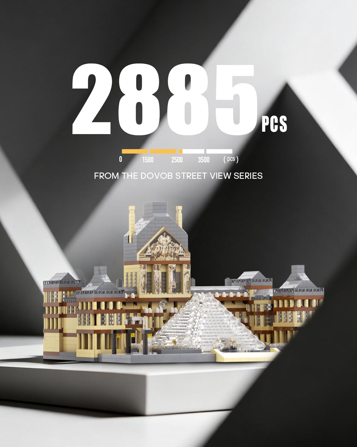 dOvOb Juego de micro bloques de construcción de Louvre de arquitectura (2885 piezas) - Modelo arquitectónico de fama mundial juguetes regalos para niños y adultos