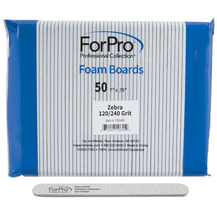 ForPro Zebra - Tabla de espuma de grano 120\/240, lima de uñas de m...