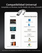 BrosTrend Adaptador USB C a Ethernet de 5 Gb para Windows, MacOS iOS, Plug