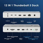 WAVLINK Thunderbolt 5 Dock, Estación de acoplamiento Intel certificada TB5, 120Gbps