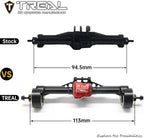 TREAL TRX4M Ejes Portal Trasero Kit Completo Aluminio 7075 Carcasa de eje mecanizado CNC para 1/18 TRX-4M (negro)