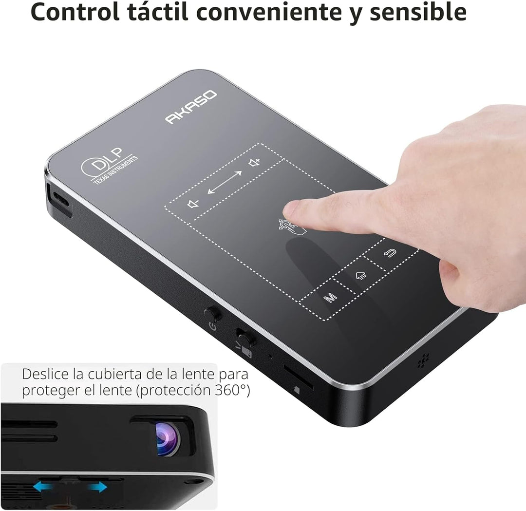 AKASO WT50 Mini Proyector con WiFi y Bluetooth, Proyector de Pelícu...