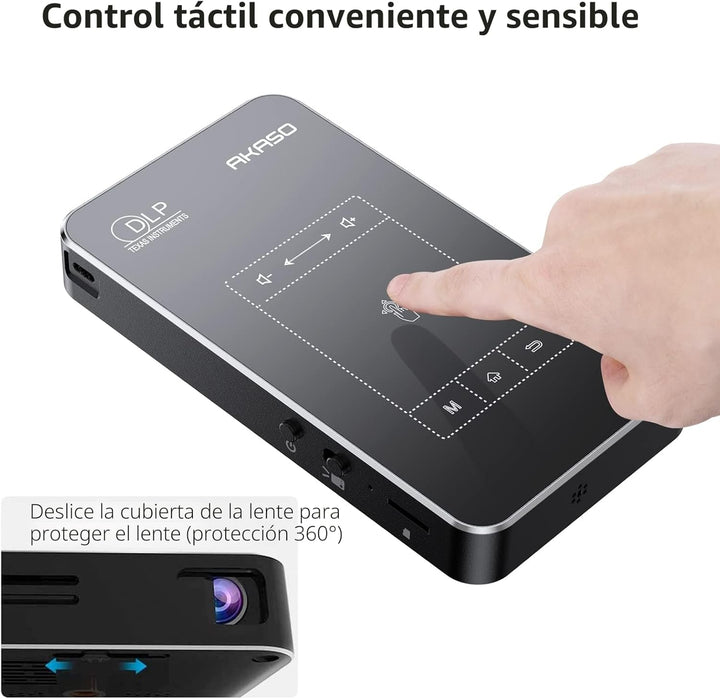 AKASO WT50 Mini Proyector con WiFi y Bluetooth, Proyector de Pelícu...