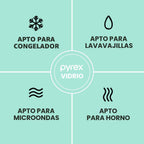 Pyrex Juego de cuencos de vidrio esculpidos (paquete de 3) con tapas de