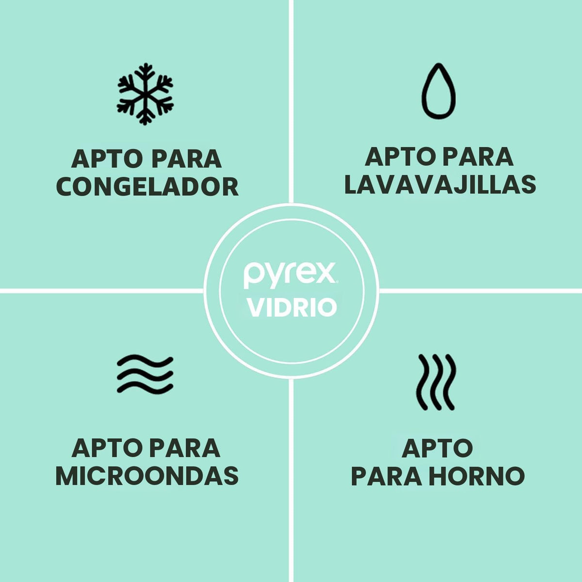 Pyrex Juego de cuencos de vidrio esculpidos (paquete de 3) con tapas de