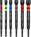Klein Tools 32940 SAE Juego de Llaves de Tuercas de Impacto Huecas Magnéticas, 6 Piezas Codificadas por Color Llave de Tuercas Hueca de Potencia con Alcance Extendido, 6 Tamaños SAE