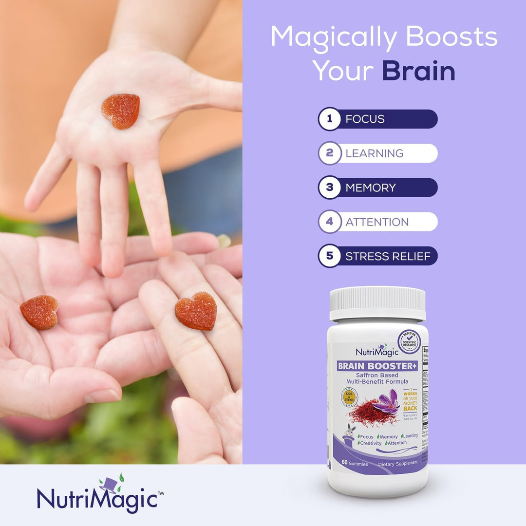 NutriMagic Brain Booster+ 30mg Extracto Puro de Azafrán en Gomitas...