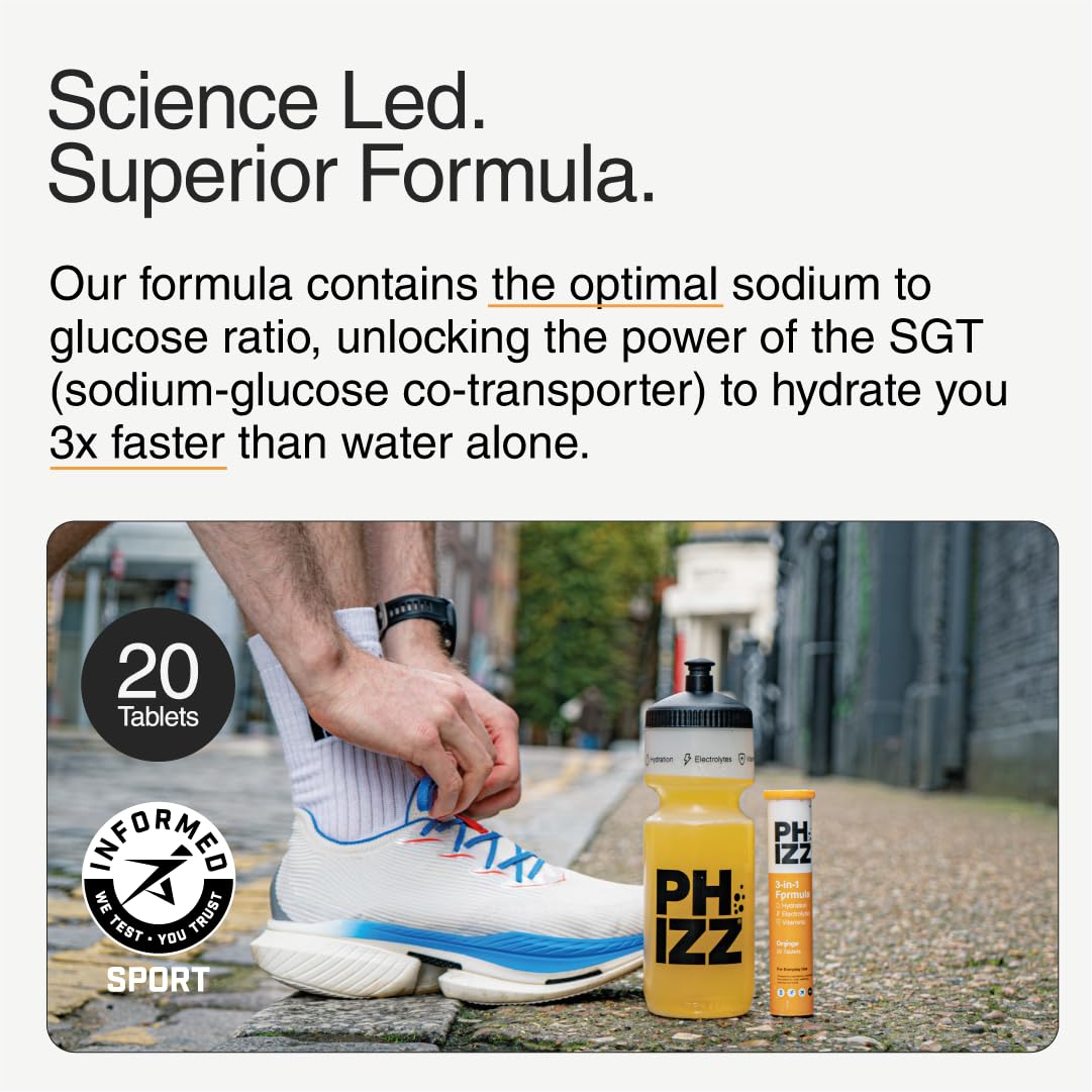 Phizz Tabletas multivitamínicas de rehidratación con electrolitos -...