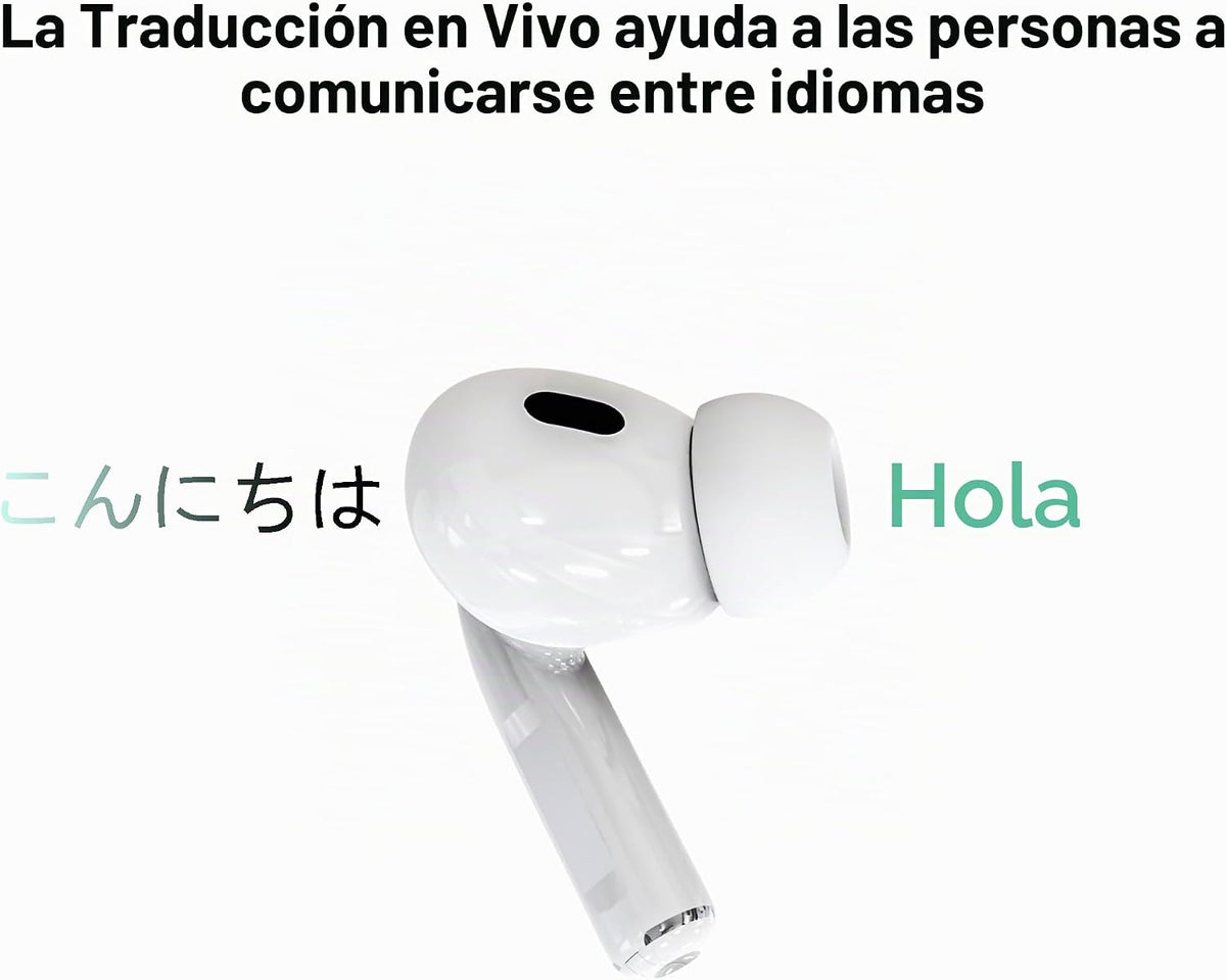 ONES MusPlayE - Auriculares inalámbricos AI, traductor AI, Bluetooth 5.4 con pantalla táctil, cancelación activa de ruido, conexión con aplicación, bajos de alta fidelidad, para iPhone, Android