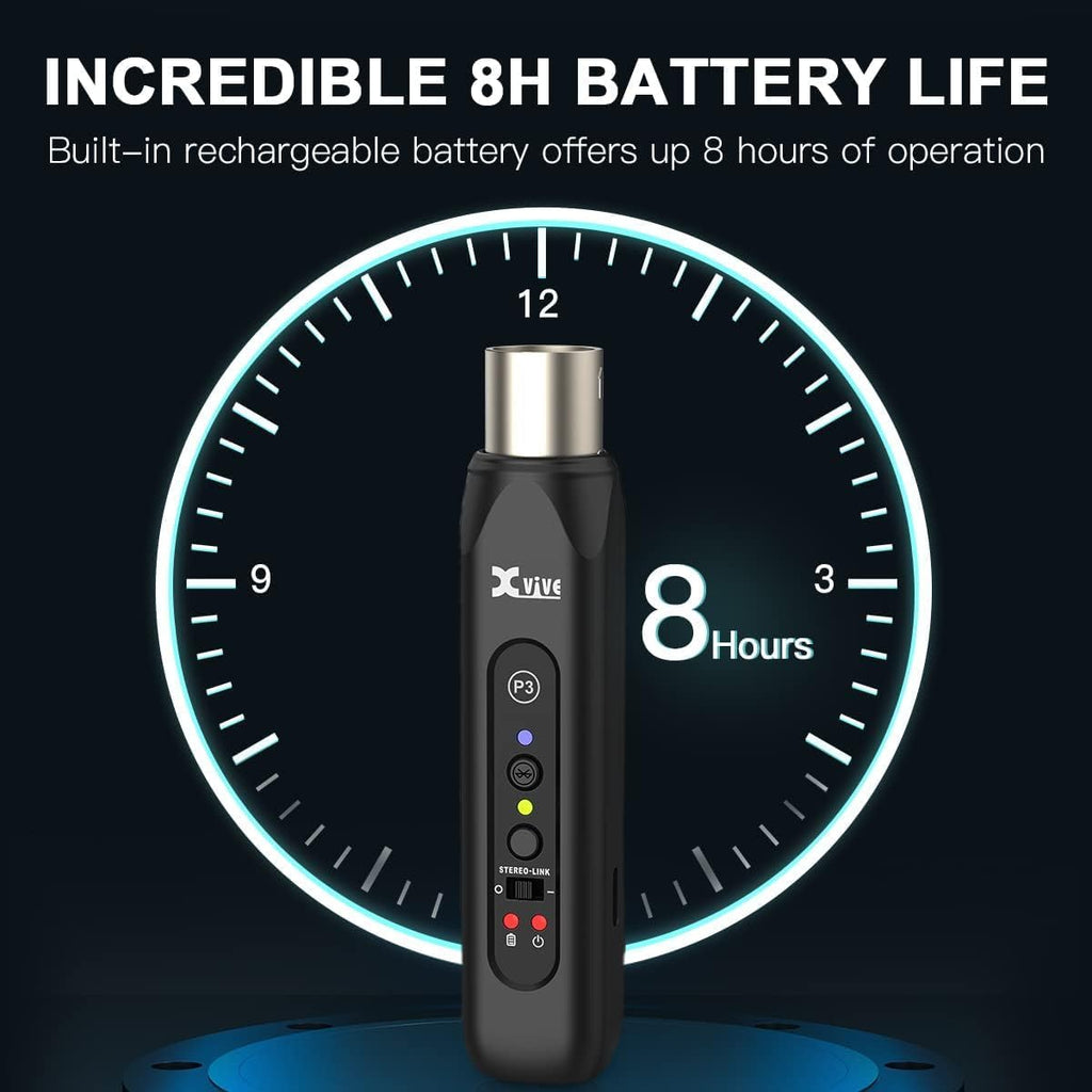 Xvive Receptor P3 Bluetooth XLR para mezclador de audio, PA activo, sistemas DJ