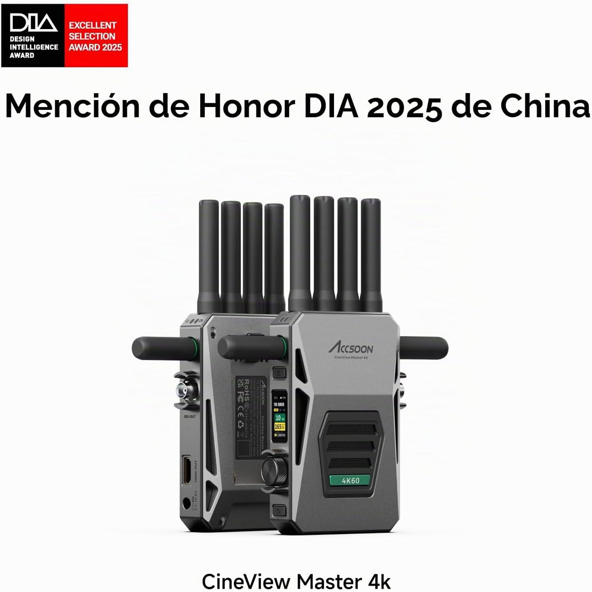 Accsoon Transmisor y receptor de video inalámbrico CineView Master 4K con SDI HDMI, Tri-Band 8202ft 25ms LAT, 4K60/1080p60 1 con cable iOS+4 Monitoreo de aplicaciones, par de transmisión en vivo CineView 4K Lite/SE 4K/M7(H) Pro