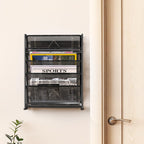 Simple Houseware Organizador de documentos y cartas para montar en pared, de 6 niveles, negro