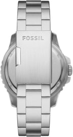 Fossil Reloj para Hombre, Cuarzo Azul Acero inoxidable, inspirado en buceo