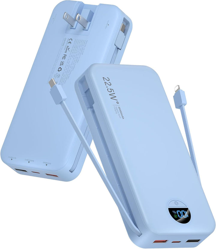 Cargador portátil Citicr de 20000 mAh, 22.5 W, USB C de carga rápid...