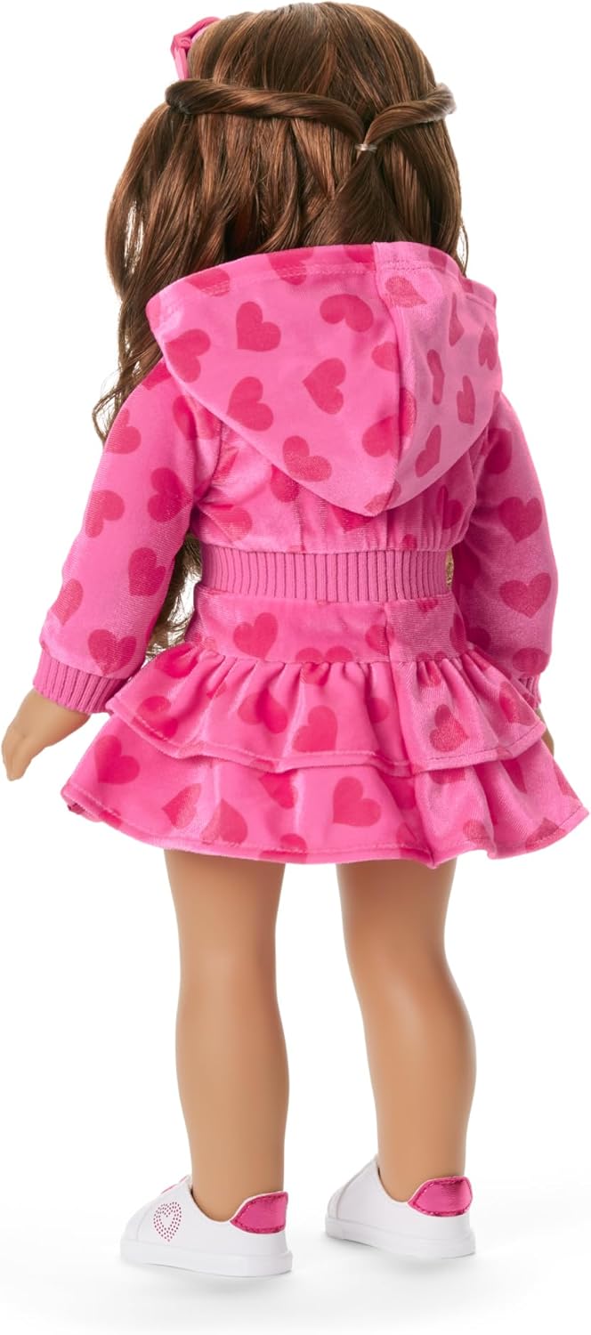 American Girl, Truly Me, vestido con capucha de corazones rosas con...