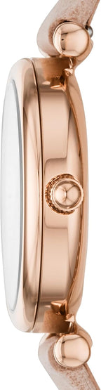 Fossil Carlie - Reloj de cuarzo de acero inoxidable de tres manecillas para mujer