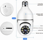 TUYA WiFi 1080P Cámara de vigilancia inteligente para el hogar con alarma de detección de movimiento, visión nocturna, visión nocturna, conversación bidireccional para interiores E27