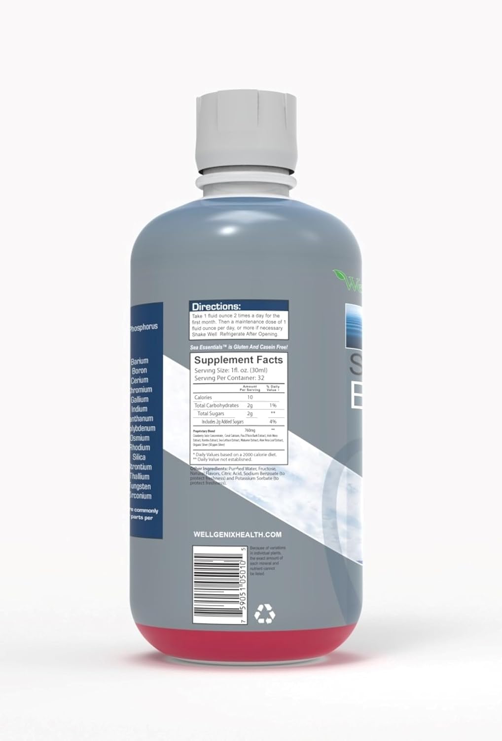Wellgenix Sea Essentials Vital Nutrients - Multivtamina líquida de...