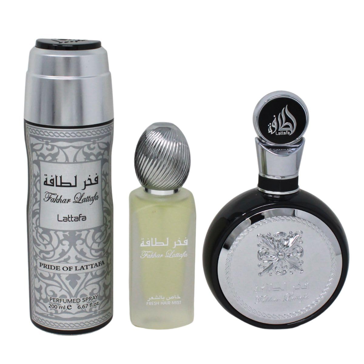 Lattafa Fakhar - Juego de 3 piezas para hombre (3.4 onzas de Eau de...