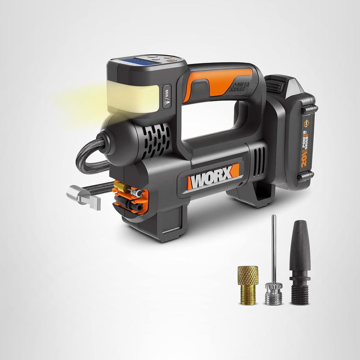 Worx WX092L 20V 2.0Ah inflador inalámbrico 2 en 1, batería y cargad...