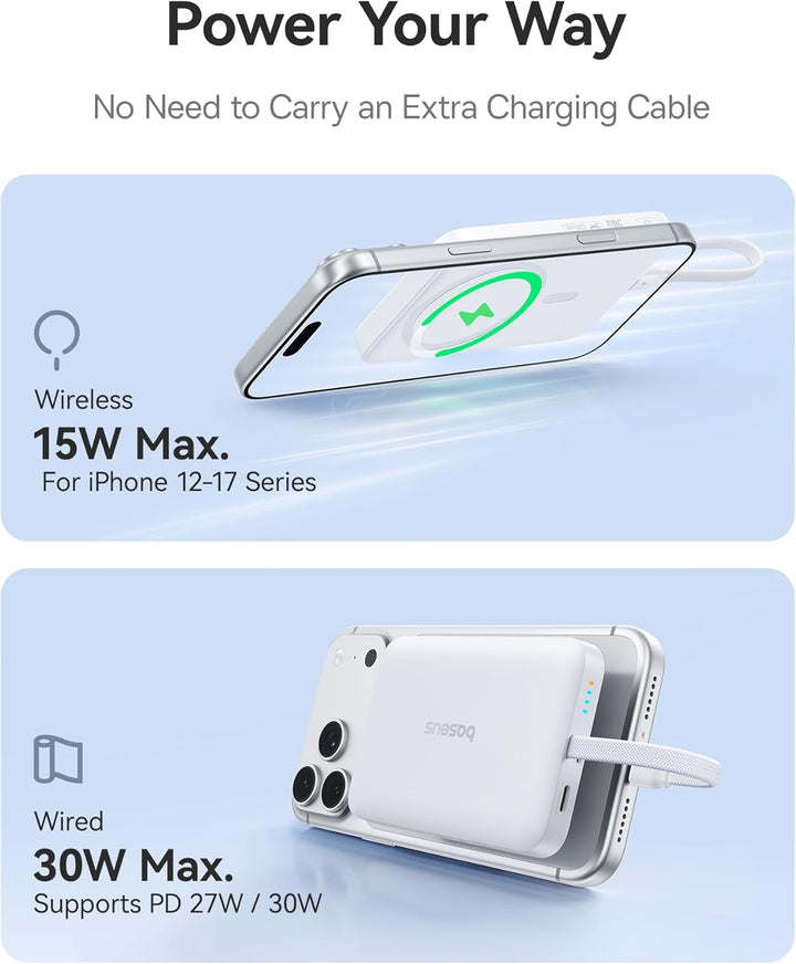 Baseus Magsafe Power Bank, cargador portátil magnético de 10,000 mA...
