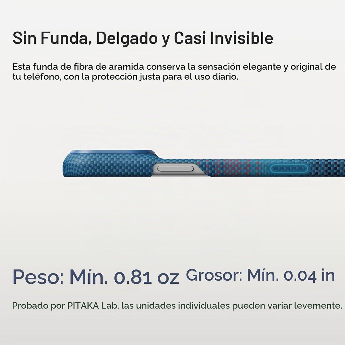 pitaka Funda para iPhone 18 Pro de 6.3" con sensación sin funda, medianoche