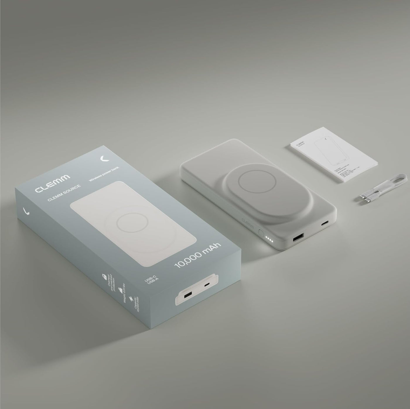 Clemm Banco de energía inalámbrico magnético de 10000 mAh, cargador...