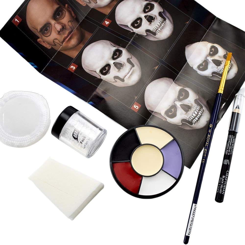 Graftobian Kit de maquillaje de calavera - Juego de maquillaje de e...