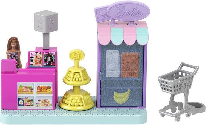 Barbie Mini Land DreamHouse y 3 juegos con 4 muñecas de 1.5 pulgada...