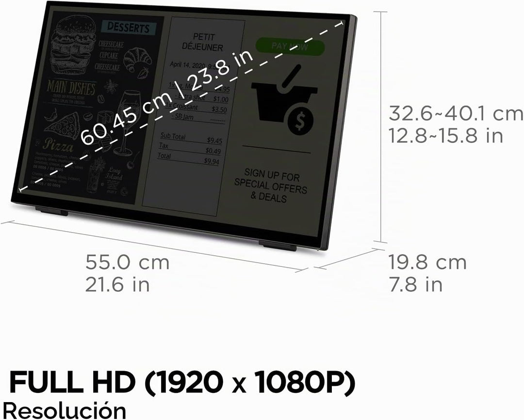 ViewSonic TD2465 Monitor de pantalla táctil de 24 pulgadas 1080p, m...