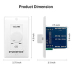 Interruptor de control de volumen de 100W en pared con perilla de ajuste de impedancia - Interruptor controlador estéreo de altavoces inteligentes de audio para cine en casa, control