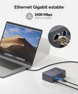 Conmutador KVM de acceso AV USB C Estación de acoplamiento Monitore...