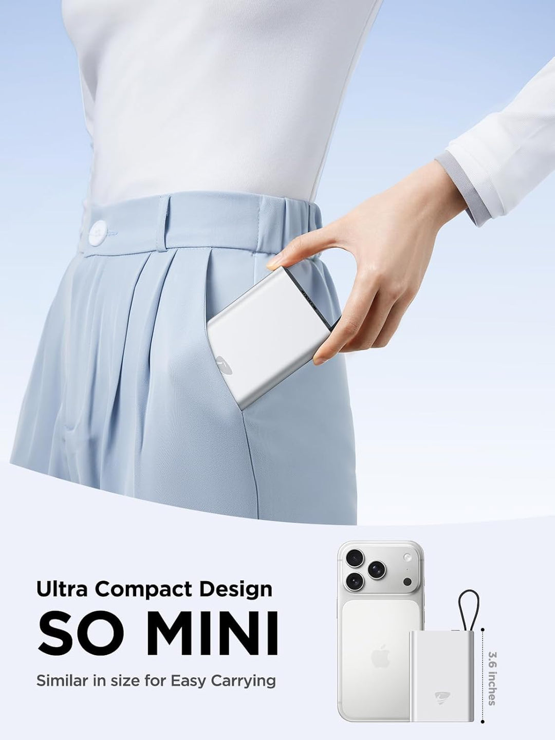 Aioneus Cargador portátil de 35 W de carga rápida, banco de energía...