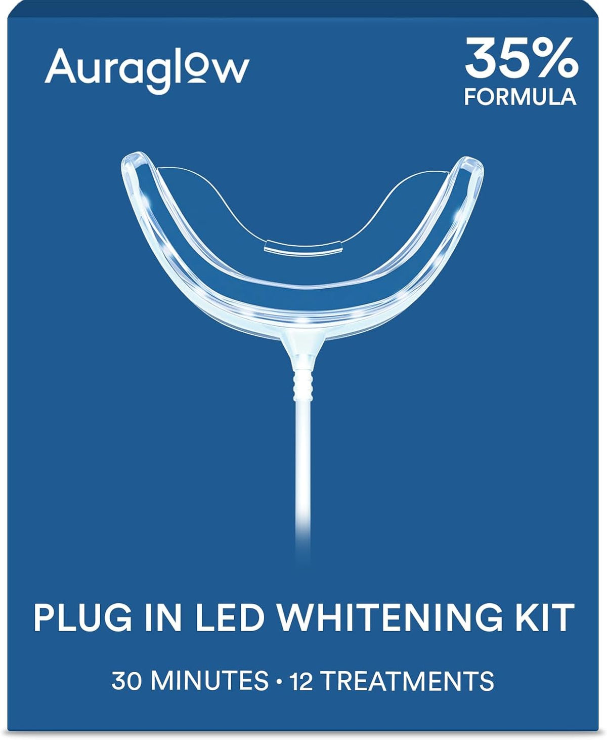 Auraglow Kit de blanqueamiento dental LED enchufable, Kit con cable - Menta suave