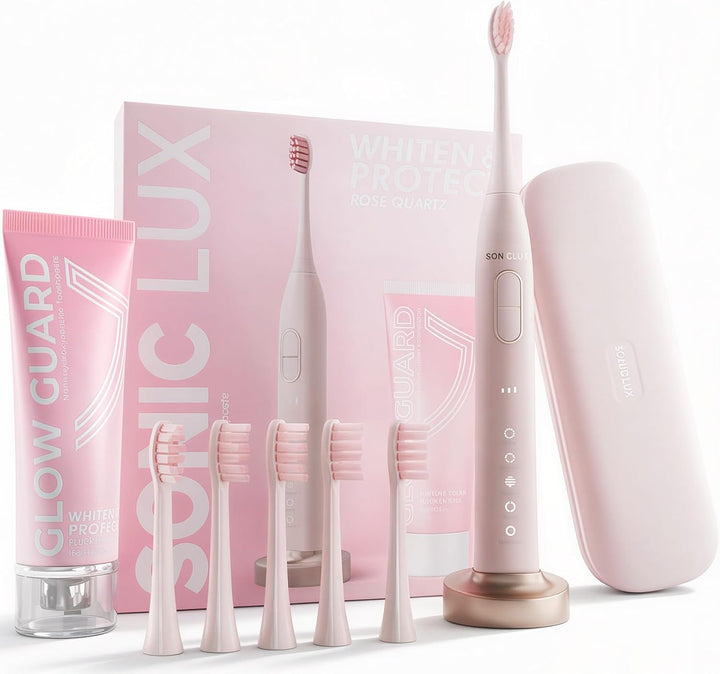 SMILE NOVA Sonic Lux™ Cepillo de dientes eléctrico rosa para adulto...