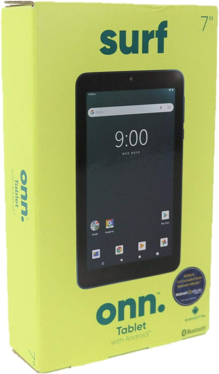 ONN. Surf 7" Android Tablet 9.0 Pie 16GB 1.3GHz Quad-Core 2 Cám...