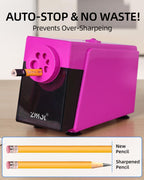 Sacapuntas eléctrico, resistente para aula, 0.236-0.472 in, rosa