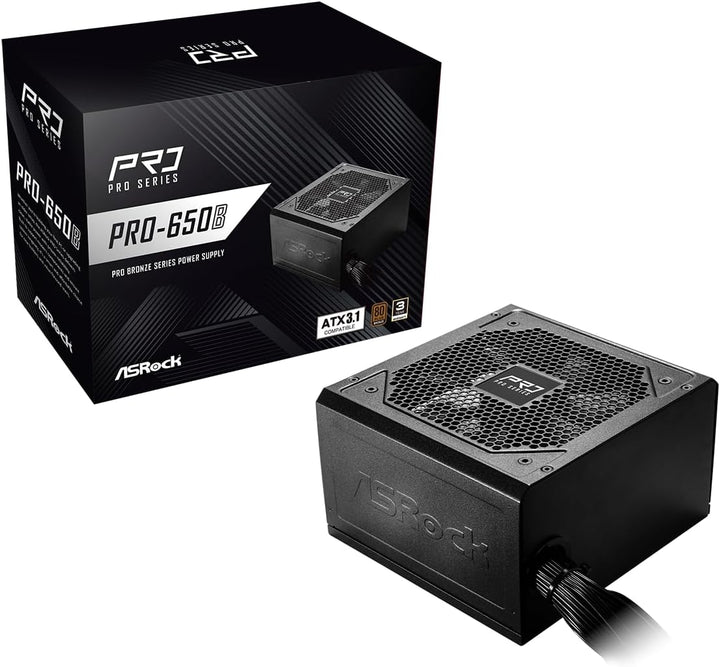 ASRock Fuente de alimentación PRO-650B - 650W 80 Plus Bronze certif...