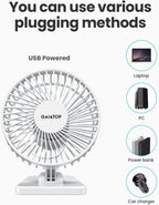 Gaiatop - Ventilador de escritorio USB, pequeño pero potente, perso...