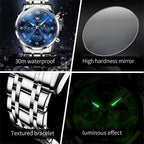 OLEVS Reloj multifunción para hombre, cronógrafo luminoso impermeable con