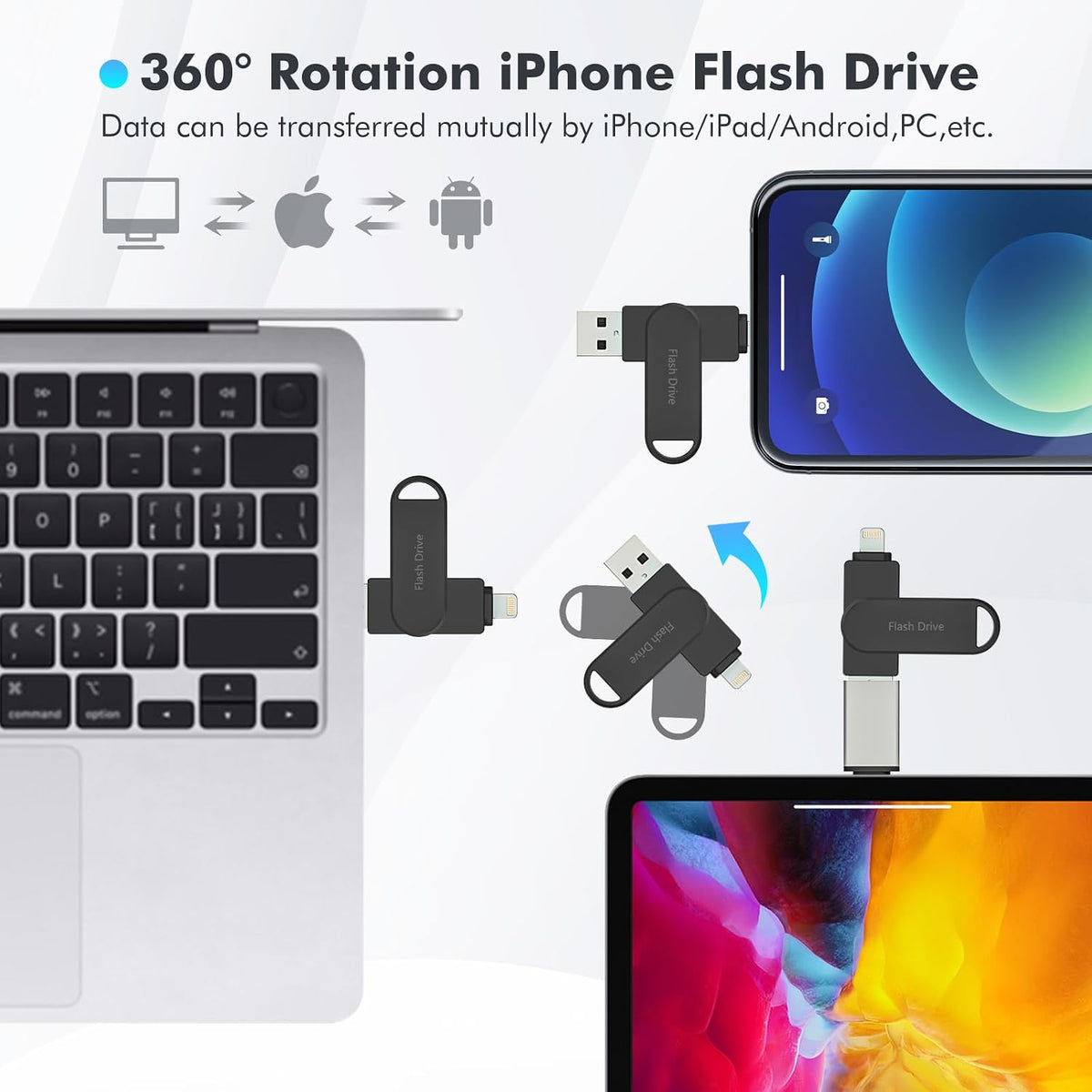 Unidad flash con certificación MFi de Apple de 512 GB, Memory Stick...