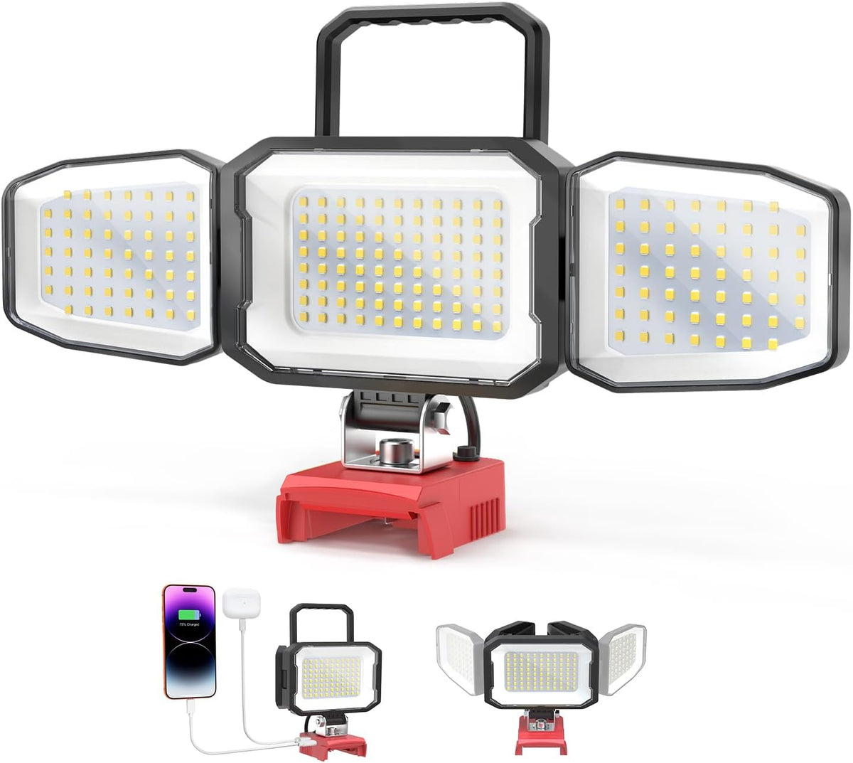 Luz de trabajo LED compatible con batería Milwaukee 18V, 150W 15000LM