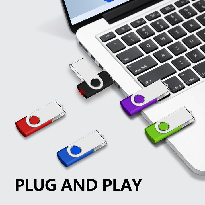 AreTop Unidad flash de 32 GB, paquete de 10 unidades USB, llavero p...